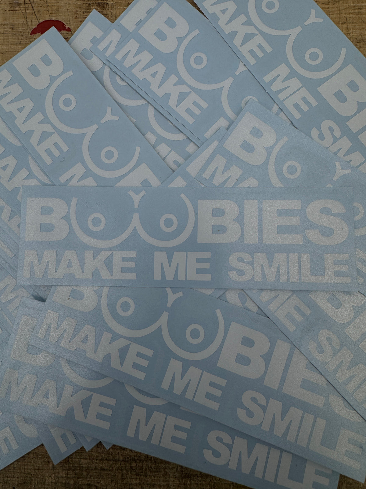 Boobies Make Me Smile Decal
