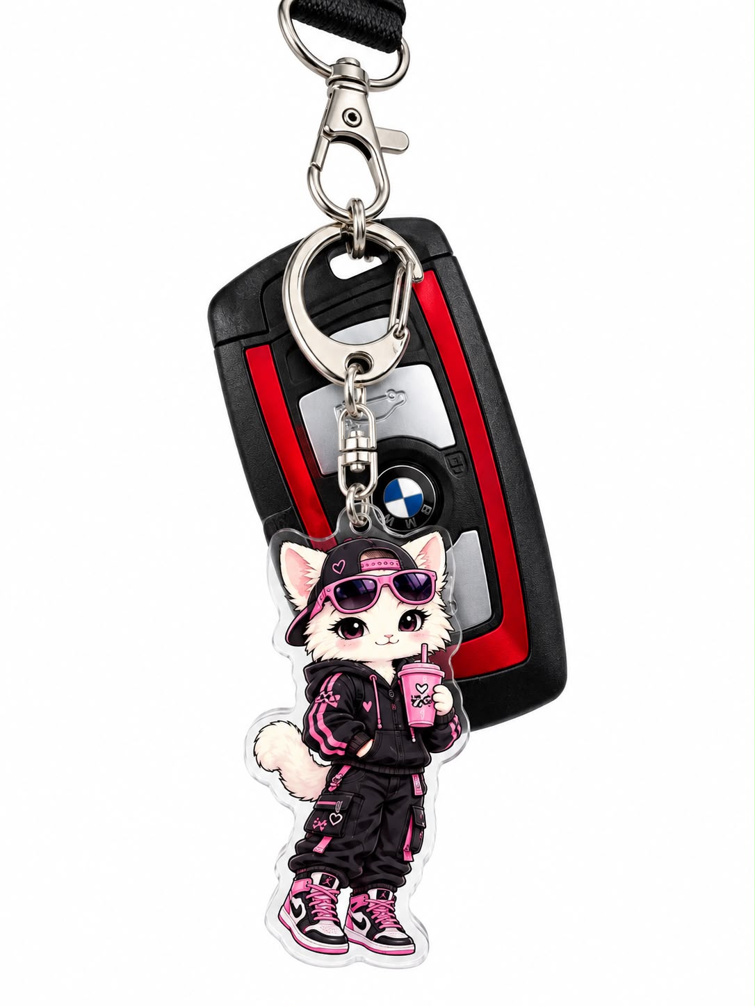 Rosie "Pink Slip" Purrington Keyring